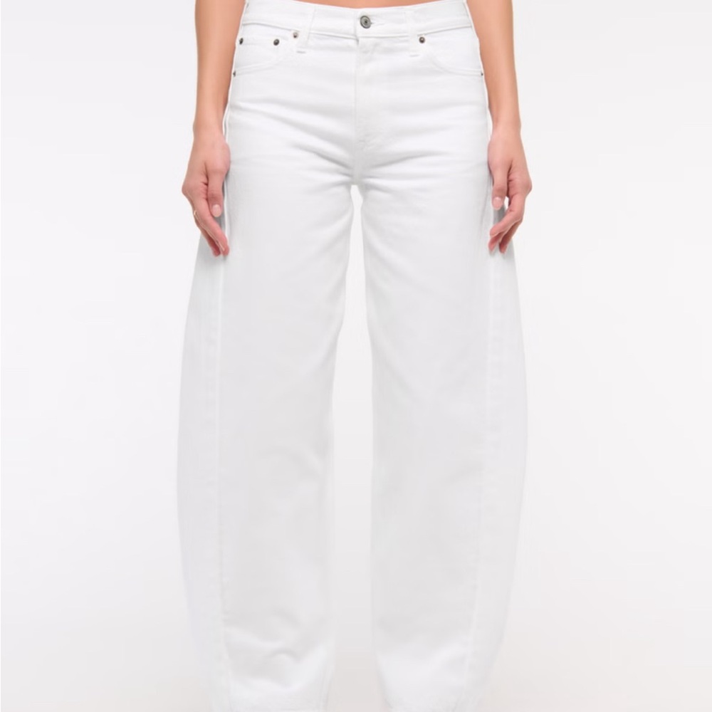 Abercrombie & Fitch White Flare Wide Leg Jeans